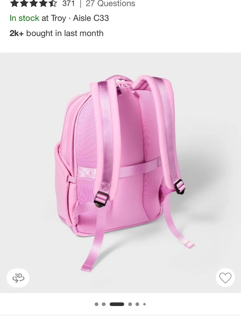 All in Motion faux neoprene 14 L Backpack